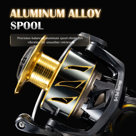 ROOBLINOS SW Spinning Reel Ultralight  Saltwater Surf Reel  5.0:1 9+1 BB Max Drag 12kg Fishing Reels Wheel