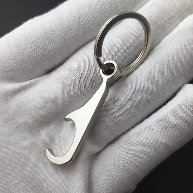 1pc EDC Mini Bottle Opener Gear Rock Climb Beer Camp Portable Keyhole Practical Tool Stainless Steel Hike Outdoor Accessories CN