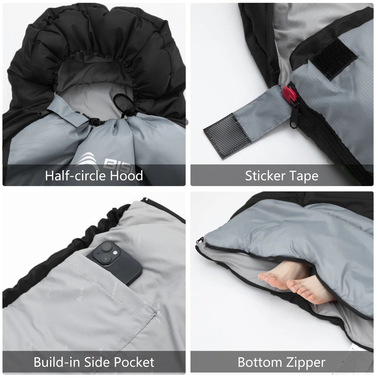 BISINNA Outdoor Camping Sleeping Bag Ultralight Waterproof Winter Warm Backpacking Sleeping Bag With Pillow for Traveling Hiking